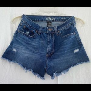 Rewash high-rise jean shorts